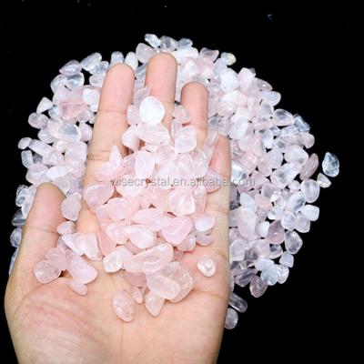 China Europe 5-7mm rough stone raw healing rose stone Chakra gravel gemstone reiki crystal tumbled stone for sale