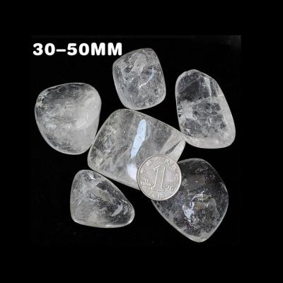 China Europe 3-5cm Rock Stone Healing Chakra Clear White Crystal Gravel Tumbled Stone for sale