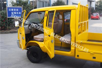 China Double Cab Electric Transport Truck , 48V Electric Tow Tractor Yellow Color for sale