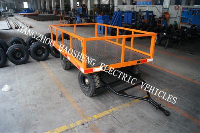 China 1400mm Wheelbase Small Flatbed Trailer Fence Yellow For Material Transport PT-2 for sale