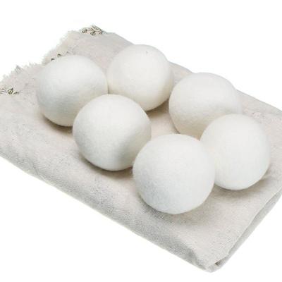 China Natural White 100% Organic New Zealand Wool Ball 6cm Wool Dryer Washing Smell Eliminating/Dehumidifying Ball Wholesale for sale