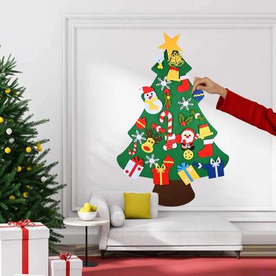 China Christamas Home Decoration New DIY Design Kids Felt Christmas Tree Decorations With Ornaments for sale