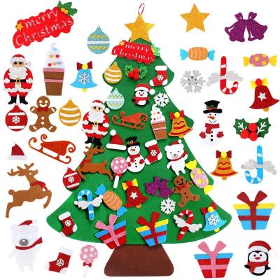 China Christamas Home Decoration DIY Three-Dimensional Felt Children's Manual Puzzle Hanging Christmas Tree Decoration Christmas Tree for sale