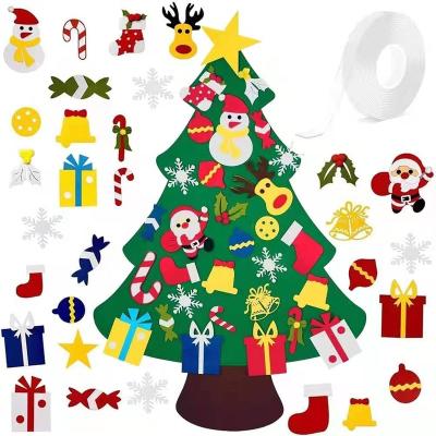 China Christamas Home Decoration Kids Christmas Tree DIY Felt Christmas Decorations For Home Christmas Ornament Santa Claus New Year Tree Navidad Christmas Gifts 2022 for sale