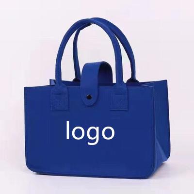 China Custom Printed Fashion Logo Women Tote Bag Wool Felt Ladies Shoulder Bag Shopping Handbag for sale