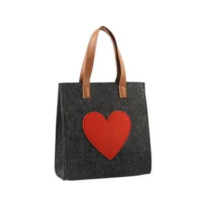 China Fashion Hot Sale Chinese Style Felt Tote Bag Felt Handmade Soft Felt Shopping Bag Handbag Shoulder Bag Factory Price for sale