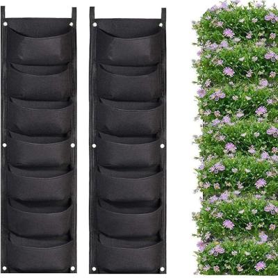 China Plant Growth 7 Pockets Manufacturer Vertical Hanging Felt Garden Grow Bags Amazon Hot Sale High Quality Felt Garden Growing Bags for sale