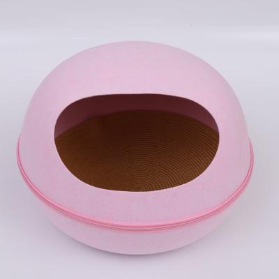 China Hot-selling Breathable Felt Cat Pet Nest Eggshell Partly Enclosed Felt Shape Four Season Universal Felt Cat Nest for sale