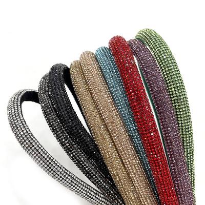 China S577 1cm Flatback Semiround Rhinestone Rope For Shoe Decoration Crystal Strip Tie Up Custom Fashion Sandals Decoration for sale