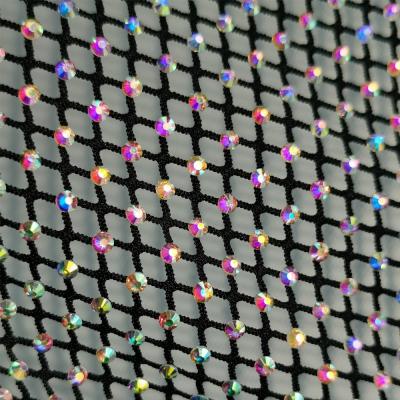 China Flatback S138 Stretch SS16 Elastic Rhinestone Crystal Mesh Fabric 50cm*150cm For Dress Garment Shoes for sale