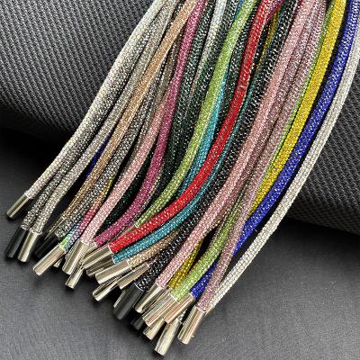 China Long rhinestone hoodie string S528 round hot crystal rhinestone cord string for fabric for sale