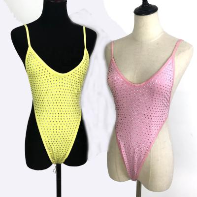 China B012 Girls Crystals Swimwear Breathable Bling Beachwear Fashion Club Wear With Rhinestones for sale