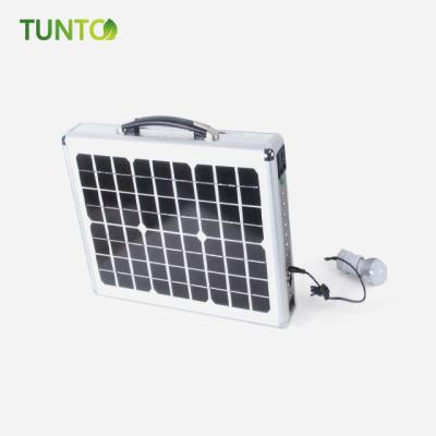 China Commercial All In One 15w Multifunctional Solar Power System Suitcase Power Bank Portable Charger for sale