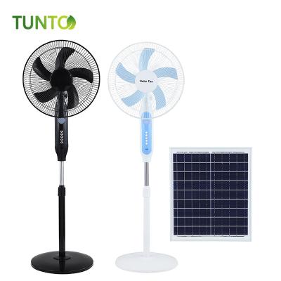 China Household solar rechargeable stand fan built in 18000mah lithium battery latest lithium battery for long time work for sale