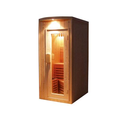 China Computer control panel 1 person infrared sauna cabin, corner, visible lihgt for sale