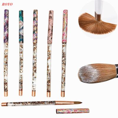 China Professional Nail Set Nail Brush To Custom Liquid Glitter Handle OEM Style Gradient Color Kolinksy Nail Brush Acrylic Nail Brush for sale