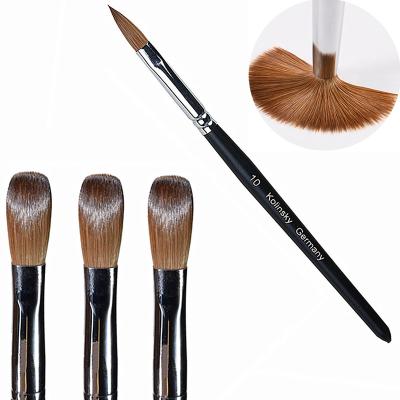 China Beauty Care Make Tools Quality Choiceblack White Petal Crimped Kolinsky Pure Acrylic Nail Brush For Manicure Powder for sale