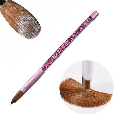 China NAIL Glitter Plastic Metal Handle 100% Kolinsky Pure Nylon Brushes Cosmetic Beauty With Pink Color Makeup Brush Set for sale