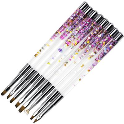 China Liquid Flat Master Nail Art Brush Metal Handle Acrylic Art Nail Gel Extension Brush NAIL Nail Set Brush Set for sale