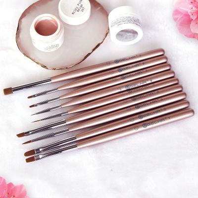 China NAIL Brush Nylon Nail Polish Metal Handle Professional Nail Art Tools Painting Brush for sale