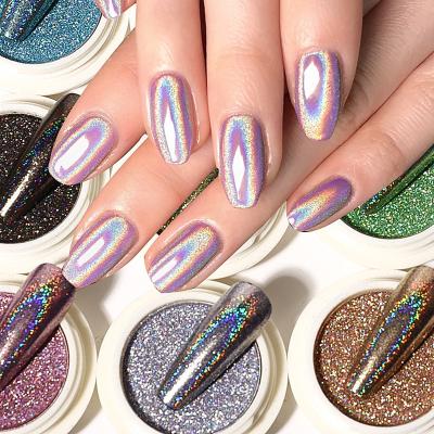 China Art Gel Design Manicure Accessories UV Glitter Chrome Pigments No Powder Semiconductor Magic Glitter Laser Mirror Powder Float for sale