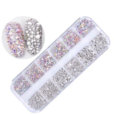 China Nail Art Decorations Crystal Nail Art Rhinestones New Design Professional Glass Flatback Finger Nail Art for sale