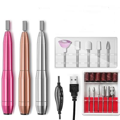 China Main Set Grinding Nail Drill Nail Extension Tool Clip Nail Clipper Bits USB Electric Drill Machine Nail Exfoliating Polisher Naildrill for sale