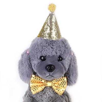 China High Quality Personalized Pet Supplies Teddy Dog Cat Bow Tie Birthday Hat Design Headdress Hat Pet Christmas for sale