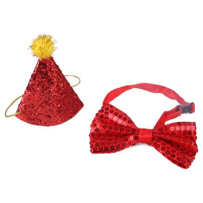 China Supplier Direct Custom Dog Birthday Party Dog Christmas Hat Bowknot Bowknot Pet Christmas Items for sale