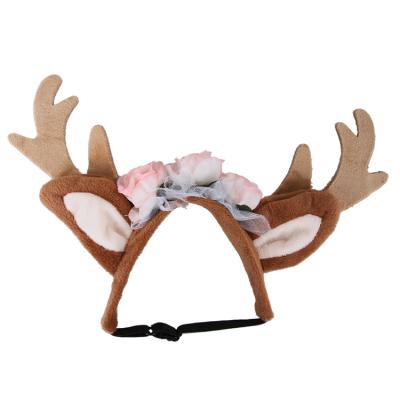 China 2022 Personalized Cute Christmas Decoration Cute Elk Pet Hair Accessories Christmas Headwear Holiday Party for sale