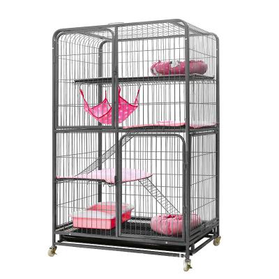 China Wholesale High Quality Stainless Cat Cage Three Level Four Level Pet Cage Breathable Pet Cage For Cat Kitten for sale