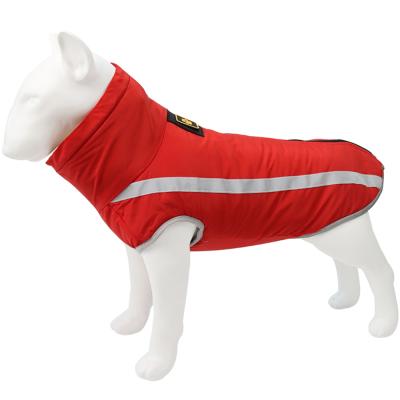 China OEM Sustainable Winter Harness China Supplier Waterproof PU Leather Jackets Reflective Pet Clothing for sale