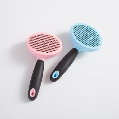 China Best Quality Pet Fur Brush Self-cleaning Dog Hair Brush Handle Color Bamboo Pet Brush Basic Viable Wholesale for sale