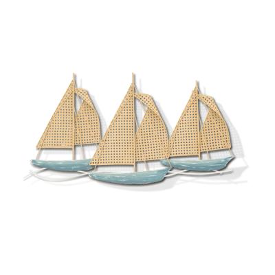 China Contemporary Cool Honghai 3D Sailing Boat Wall Art Sailing Metal Wall Decoration for sale