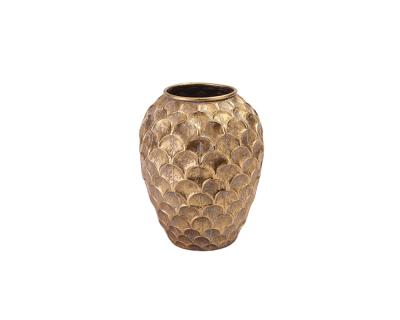 China Gold Type Traditional Classical Luxury Vase Metal Vase Home Decoration Pot Desktop Decoration for sale