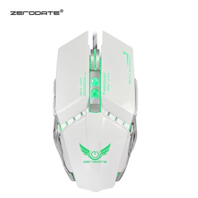 China 3D ZERODATE Wired Programmable Gaming Mouse 8 Buttons Macro 3200DPI Adjustable With Breathing LED Light Mouse PC Laptop for sale