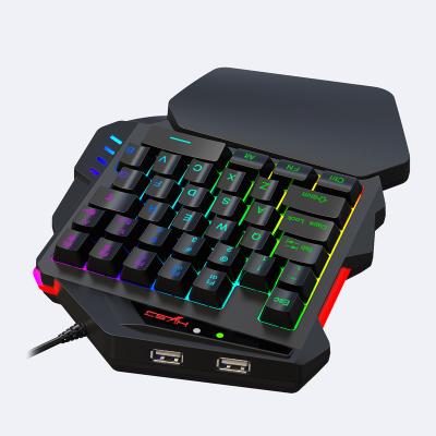 China V500 Plug and Play One-Handed Game Keyboard RGB Illuminated Built-in Converter Supports PS3 PS4 Game Console Keyboard for sale