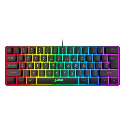 China HXSJ V700 61 Plug and Play Keys USB Wired Magic RGB Laptop Gaming Keyboard Compatible with Ipad and Tablet for sale