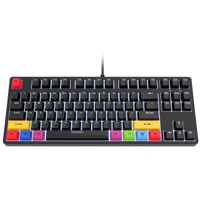 China HXSJ Plug and Play L600 Wired USB 2.0 Red Spindle 87 Key White Light Weight Computer Gaming Keyboard for sale