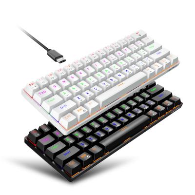 China HXSJ Plug and Play L800 Built in 2200 mAh Mini Three Mode 61 BT Main Radio and Axis Blue Gaming Cable Mechanical Keyboard for sale