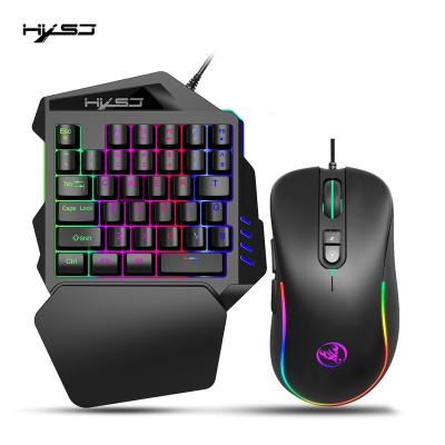 China ABS Good Quality Mobile Gaming Keyboard One-Handed Wired Mouse Set RGB Lighting Programmable Gaming Wired Mouse for sale