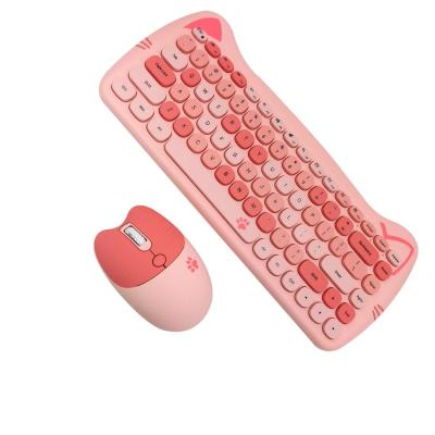 China L400 2.4G ultra thin wireless keyboard and mouse set 84 key typewriter colorful mute retro matte portable spot wholesale for sale