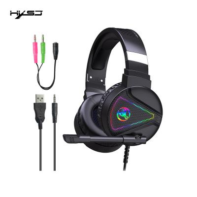 China New HXSJ Headband F-16 USB Headset 7.1 Wired Gaming Headset With Microphone RGB Luminous PC Notebook Suitable For PS4 PS3 for sale