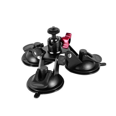 China Aluminum Alloy Low price hot selling Car Suction Cup Cameras Universal aluminum alloy tripod suction cup bracket for sale