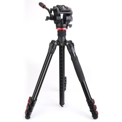 China PORTABLE Wholesale high-quality Compact Aluminium Tripod with Video Head Pan tilt camera tripod stabilizer for sale