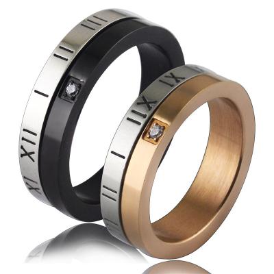 China Cute Most Popular Roman Number Spinner Ring, Fashion 316l Stainless Steel Jewelry, Best Engagement Rings For Women for sale