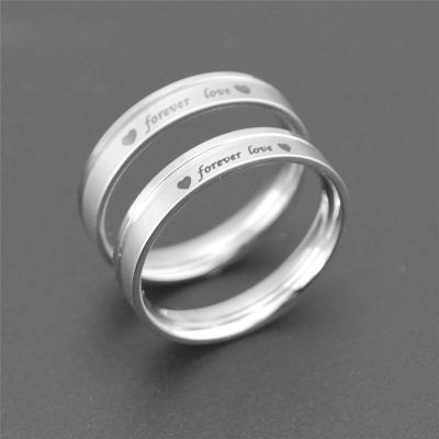 China Other Forever Romantic Love Letter Rings For Women, Vintage 4mm Stainless Steel Jewelry, Couple Ring Men Fashion Accessories for sale