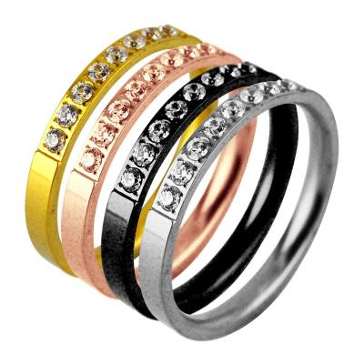 China CLASSIC Romantic Cubic Zirconia Eternity Rings, 2022 Hot Sale Stainless Steel Jewelry, Fashion Love Couple Ring For Women for sale