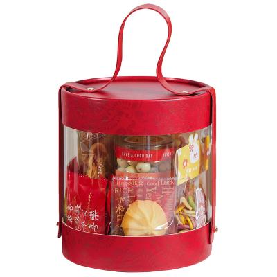 China Recycled Materials Festive bucket dark pattern bucket candy cookies Cranberry biscuit packaging box Christmas bucket for sale