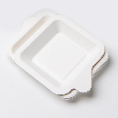 China Noval Design Textured Cake Water Proof 6 In Colored Bagasse Resistant Square Electroplate Disposable for sale